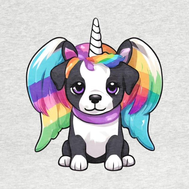 Cute Rainbow Unicorn Puppy Dog by Little Duck Designs